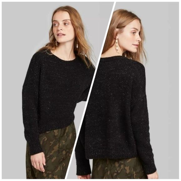 Wild Fable Oversized Black Tinsel Sweater NWT Medium - Picture 1 of 13